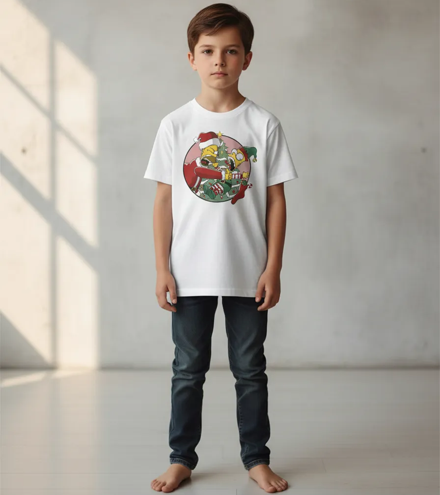 Polera Navidad Pascuero y Duende Amarillos