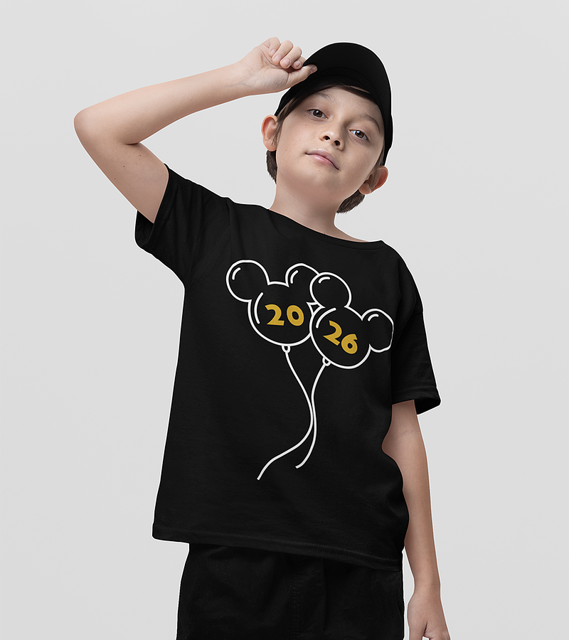 Polera Año Nuevo 2026 Globos Ratón