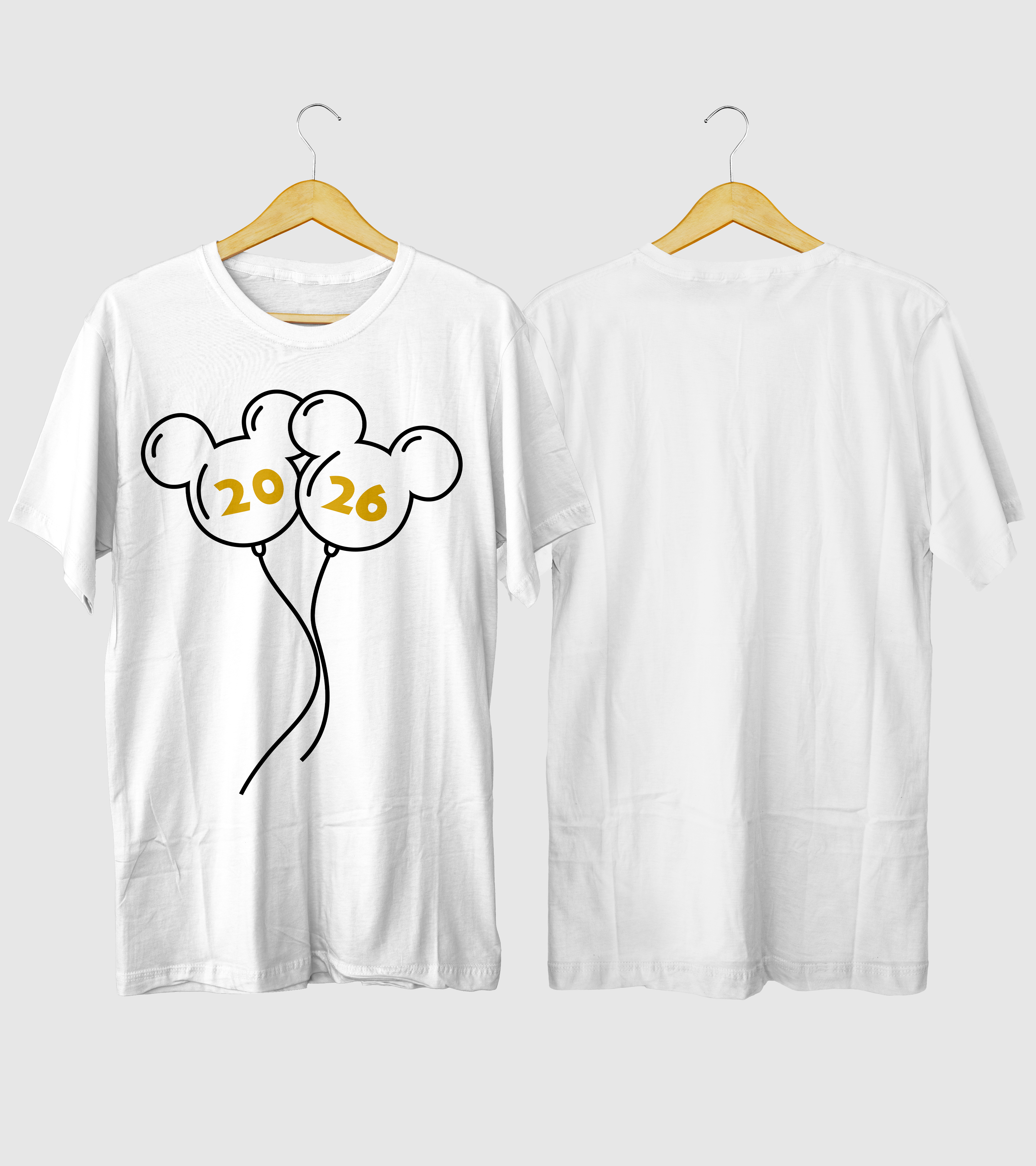 Polera Año Nuevo 2026 Globos Ratón