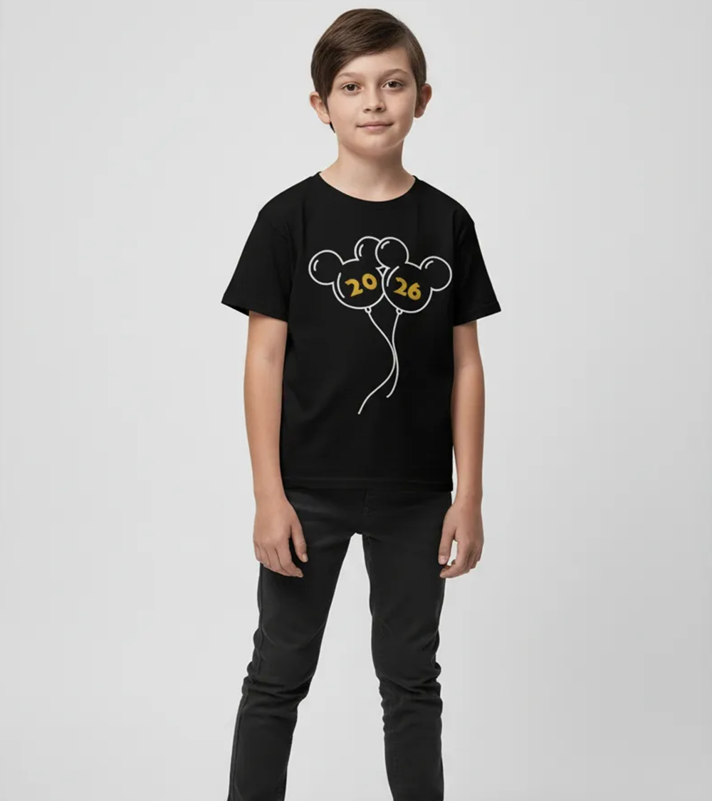 Polera Año Nuevo 2026 Globos Ratón