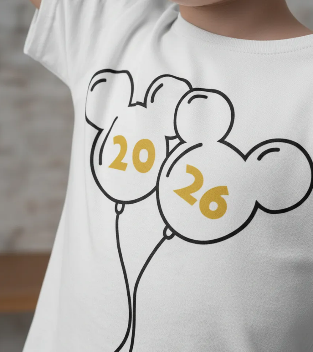 Polera Año Nuevo 2026 Globos Ratón