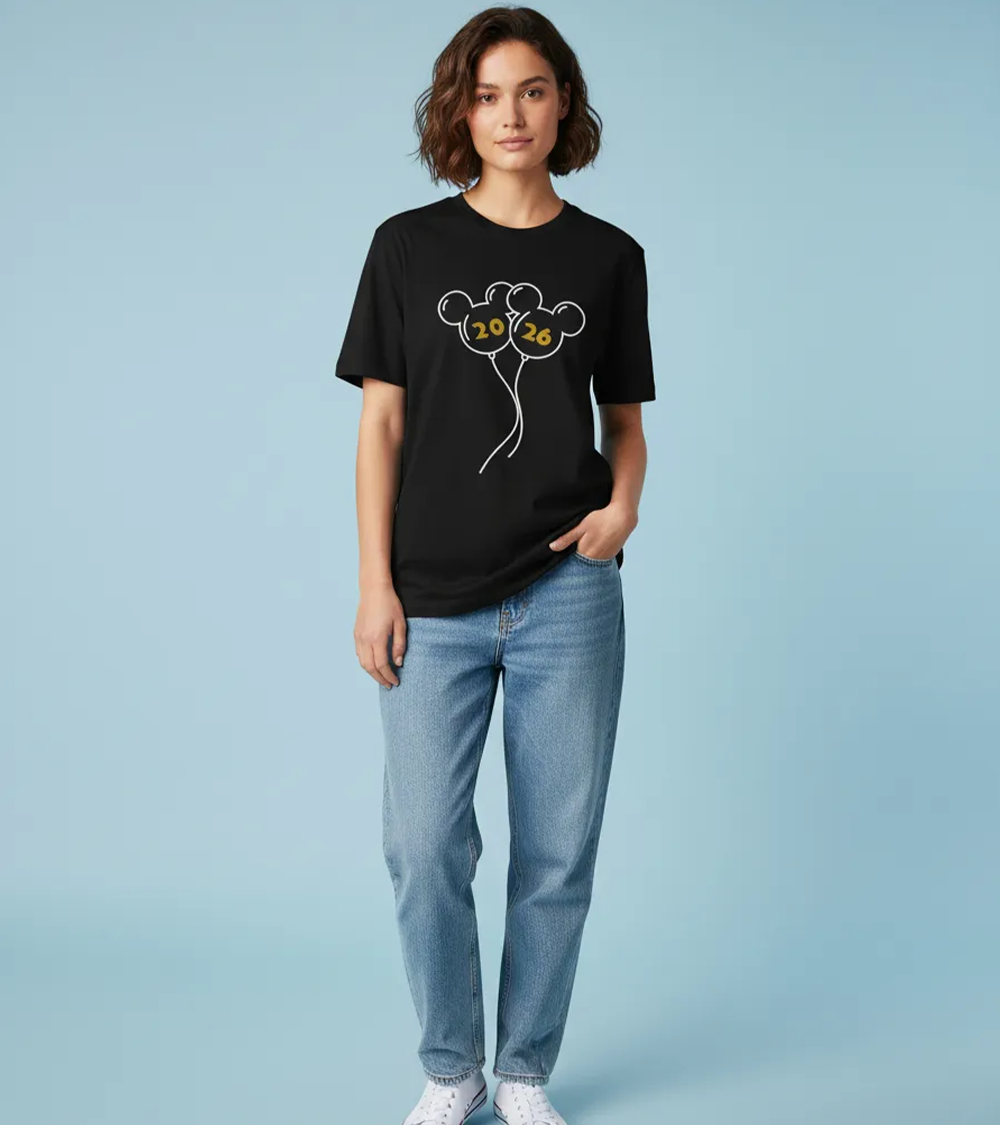 Polera Año Nuevo 2026 Globos Ratón