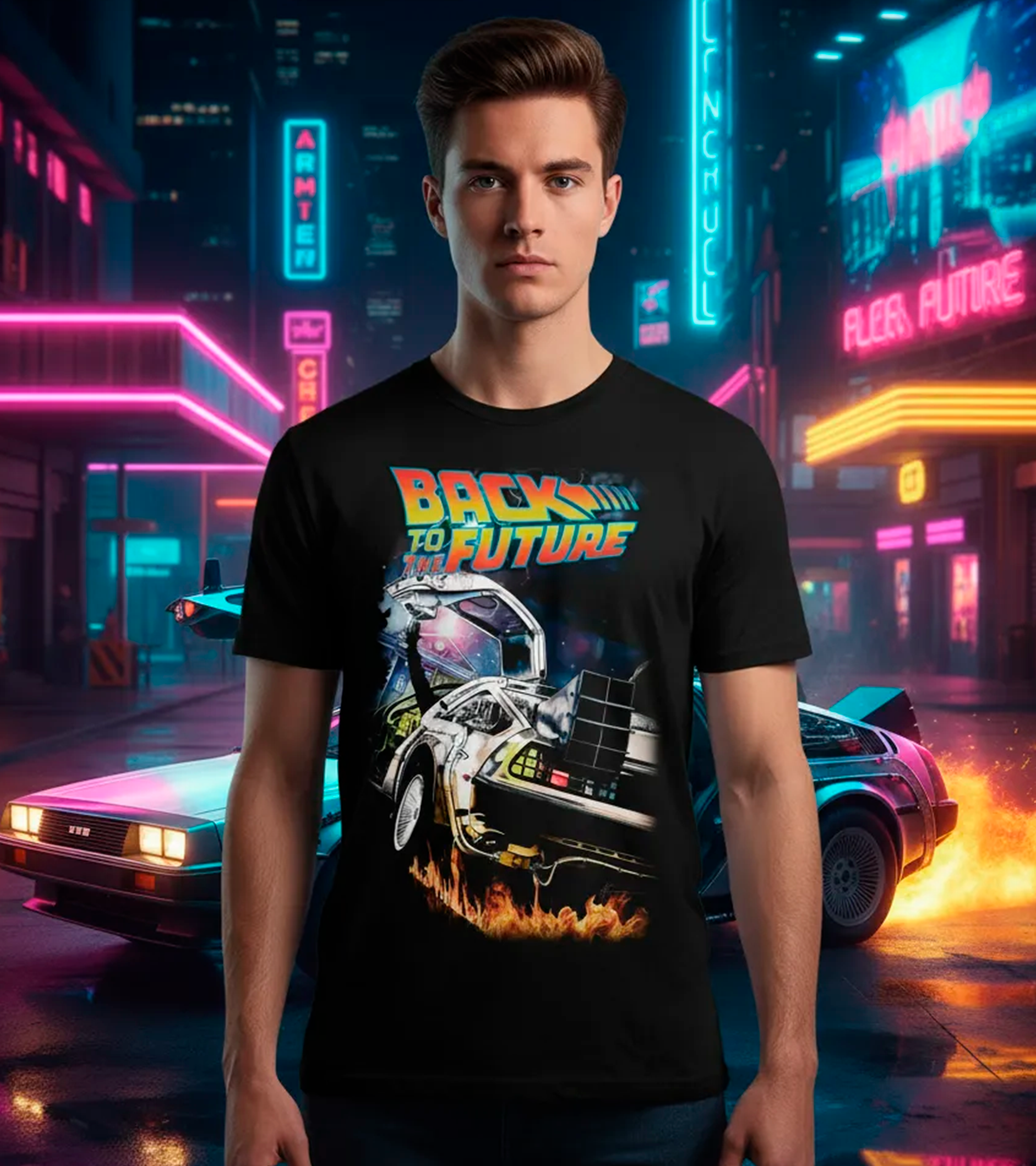 Polera Delorean Retro v4