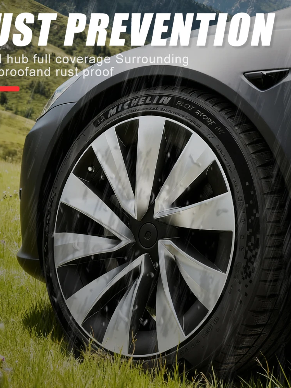 4PCS Hub Caps for Tesla Model Y Juniper 20-Inch Wheel Covers 8