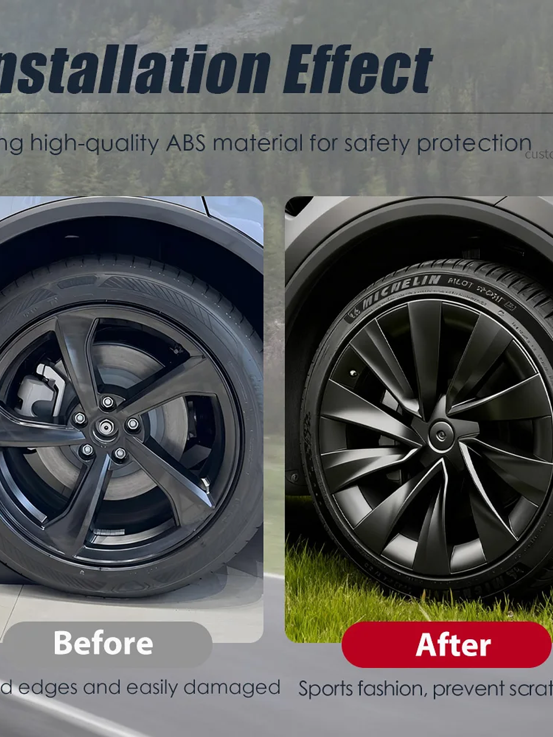 4PCS Hub Caps for Tesla Model Y Juniper 20-Inch Wheel Covers 7