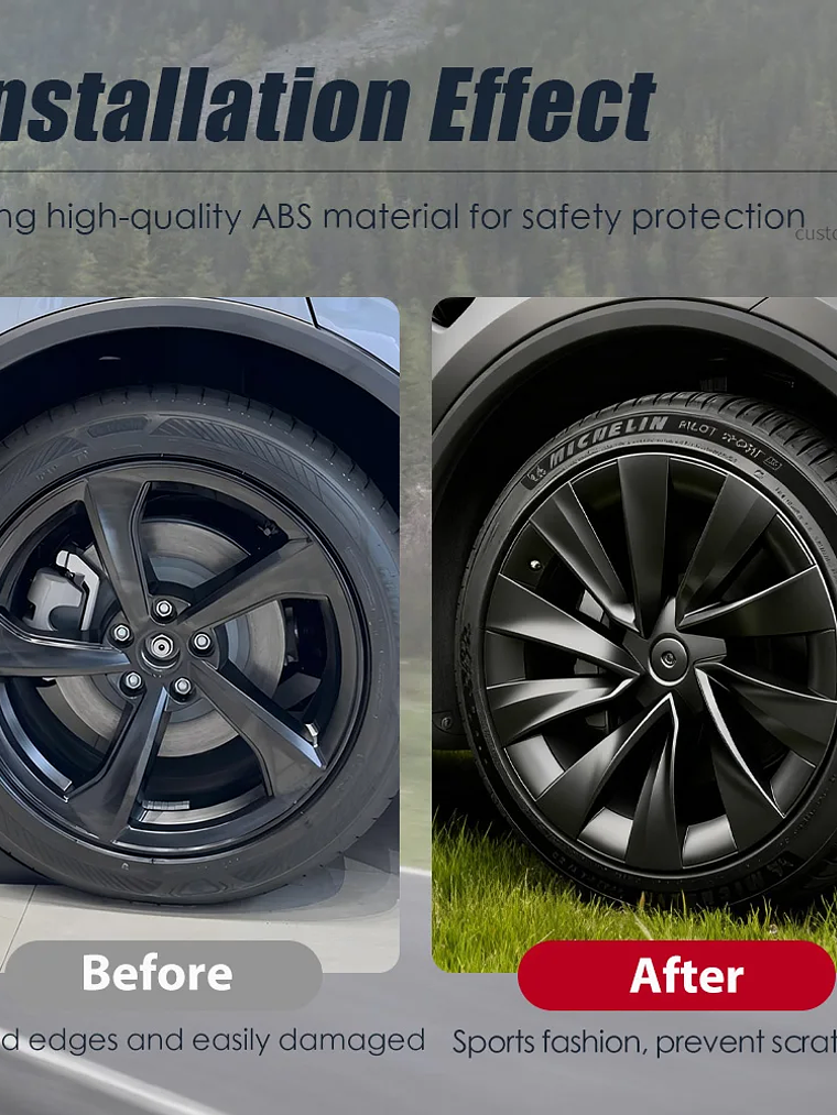 4PCS Hub Caps for Tesla Model Y Juniper 20-Inch Wheel Covers 7