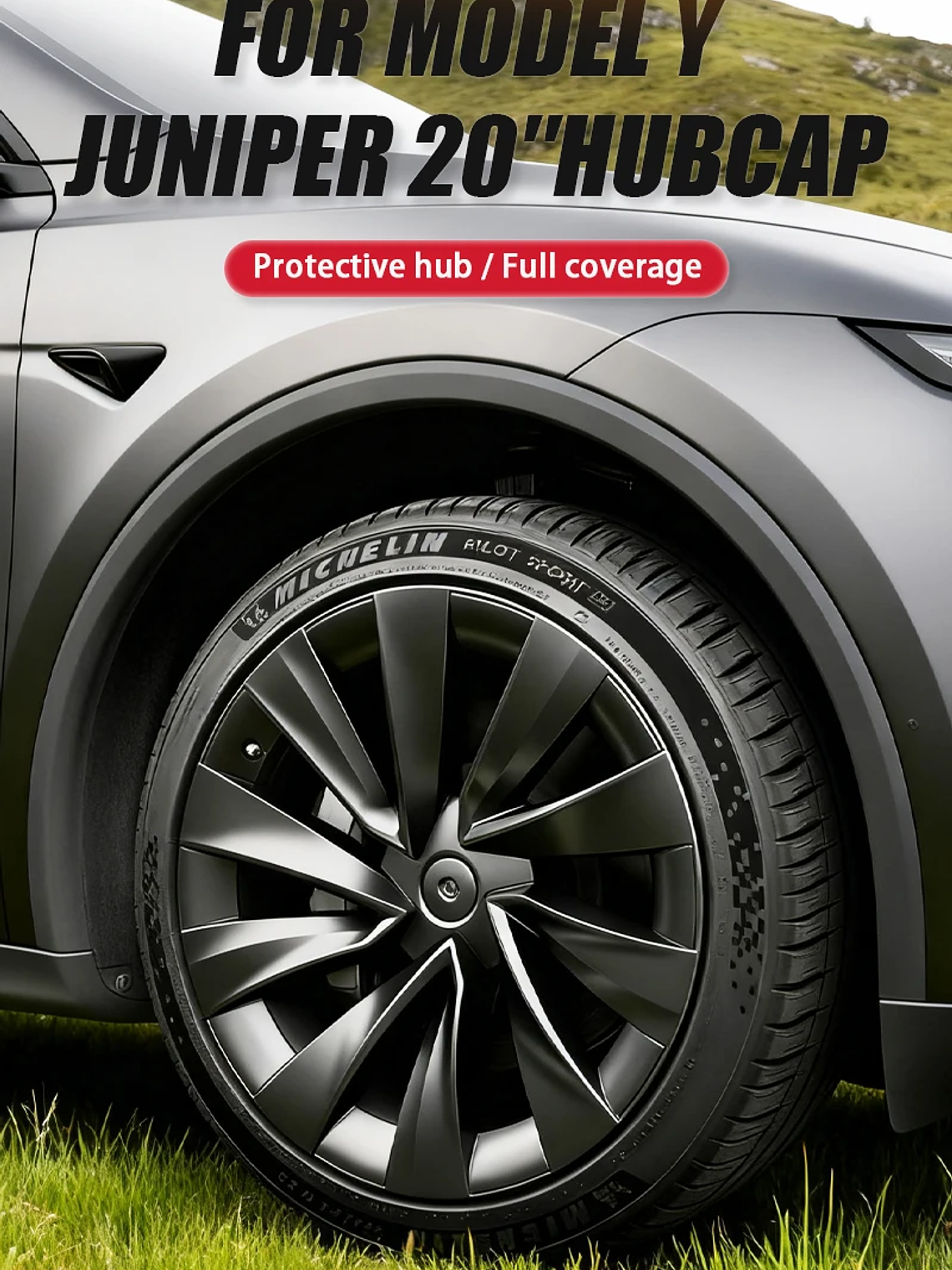 4PCS Hub Caps for Tesla Model Y Juniper 20-Inch Wheel Covers 13
