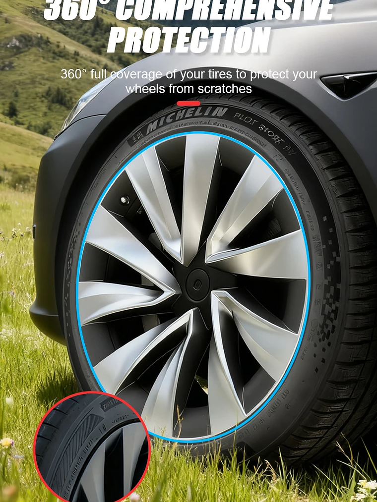 4PCS Hub Caps for Tesla Model Y Juniper 20-Inch Wheel Covers 17