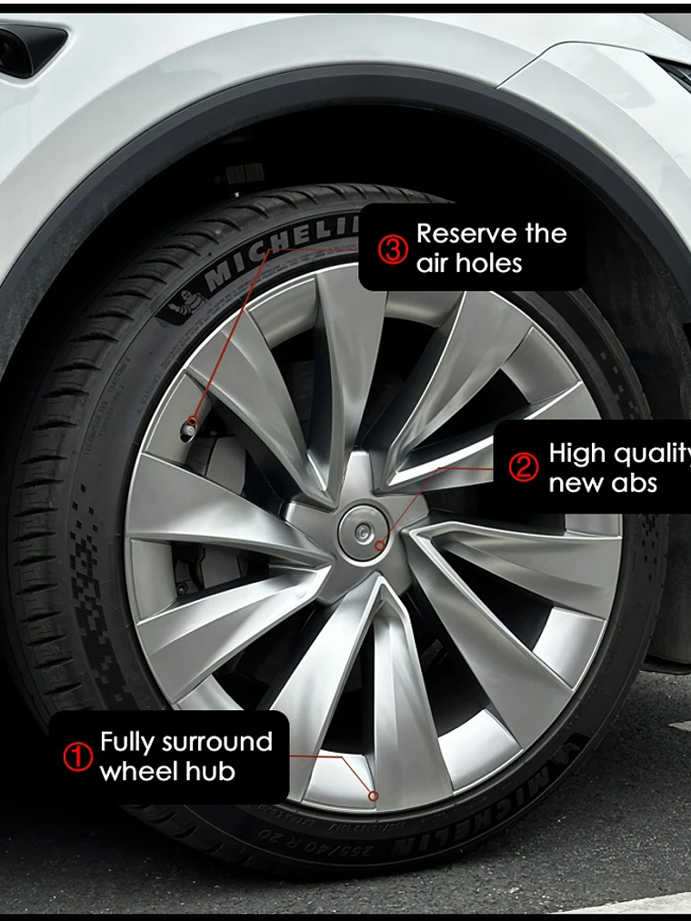 4PCS Hub Caps for Tesla Model Y Juniper 20-Inch Wheel Covers 21