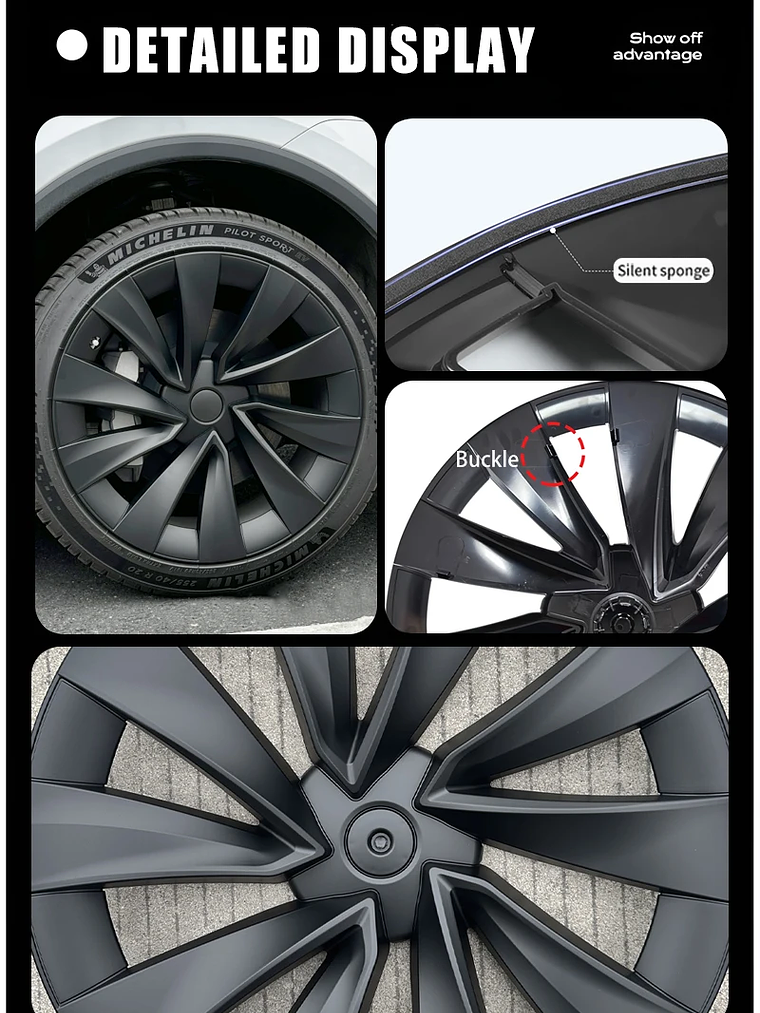 4PCS Hub Caps for Tesla Model Y Juniper 20-Inch Wheel Covers 22