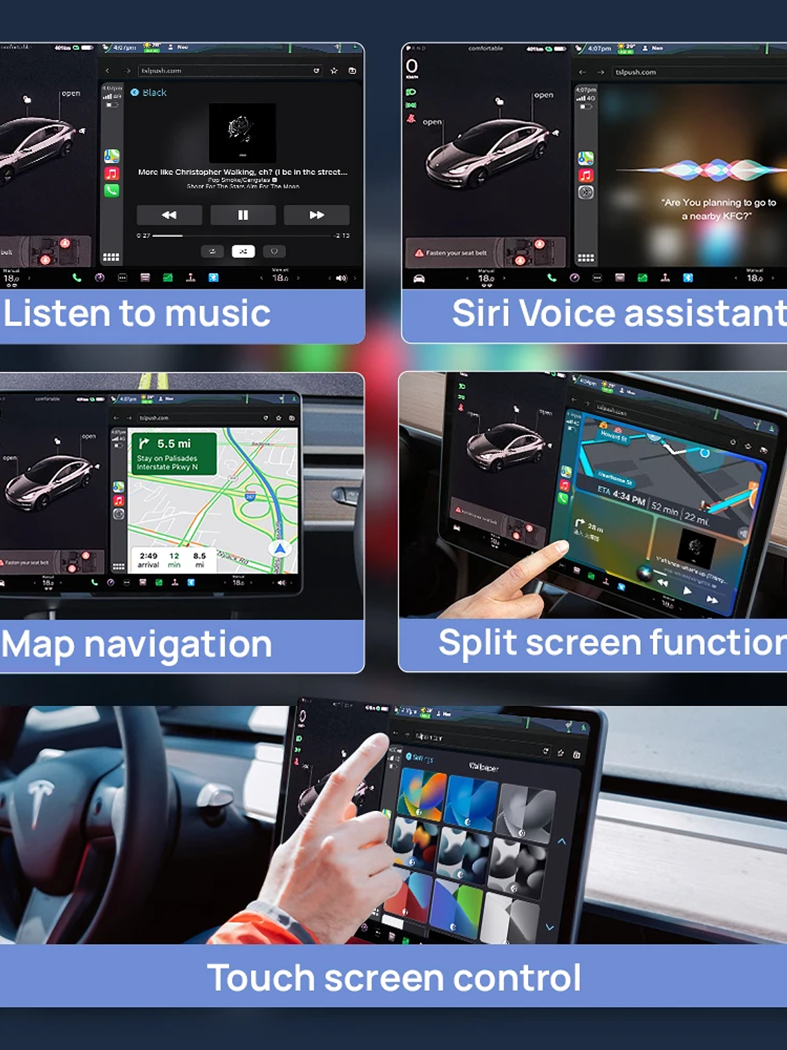 CarlinKit Wireless CarPlay Android Auto For Tesla Model 3 Model X Y Model S 5