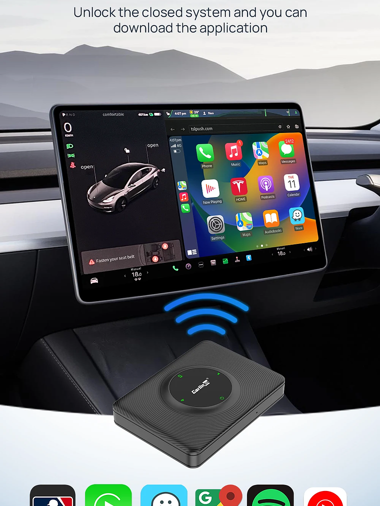 CarlinKit Wireless CarPlay Android Auto For Tesla Model 3 Model X Y Model S 1