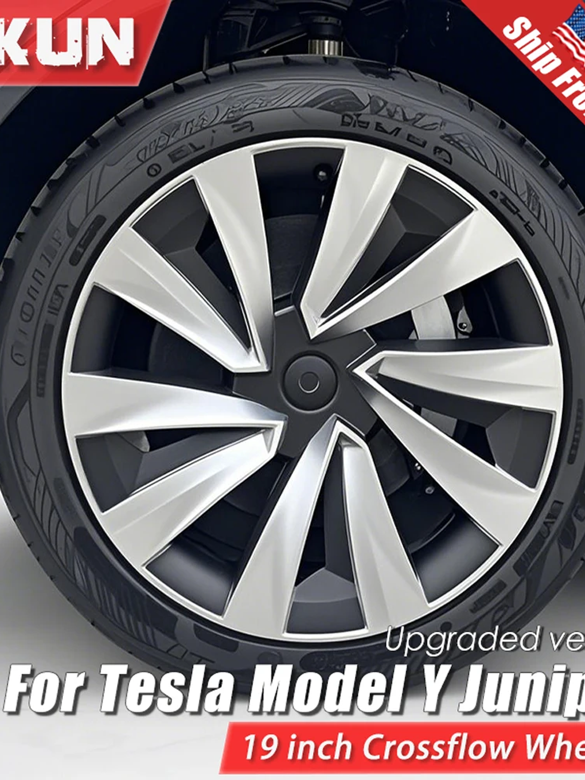 4PCS Hub Cap for Tesla Model Y Juniper 19 Inch Performance Crossflow 2