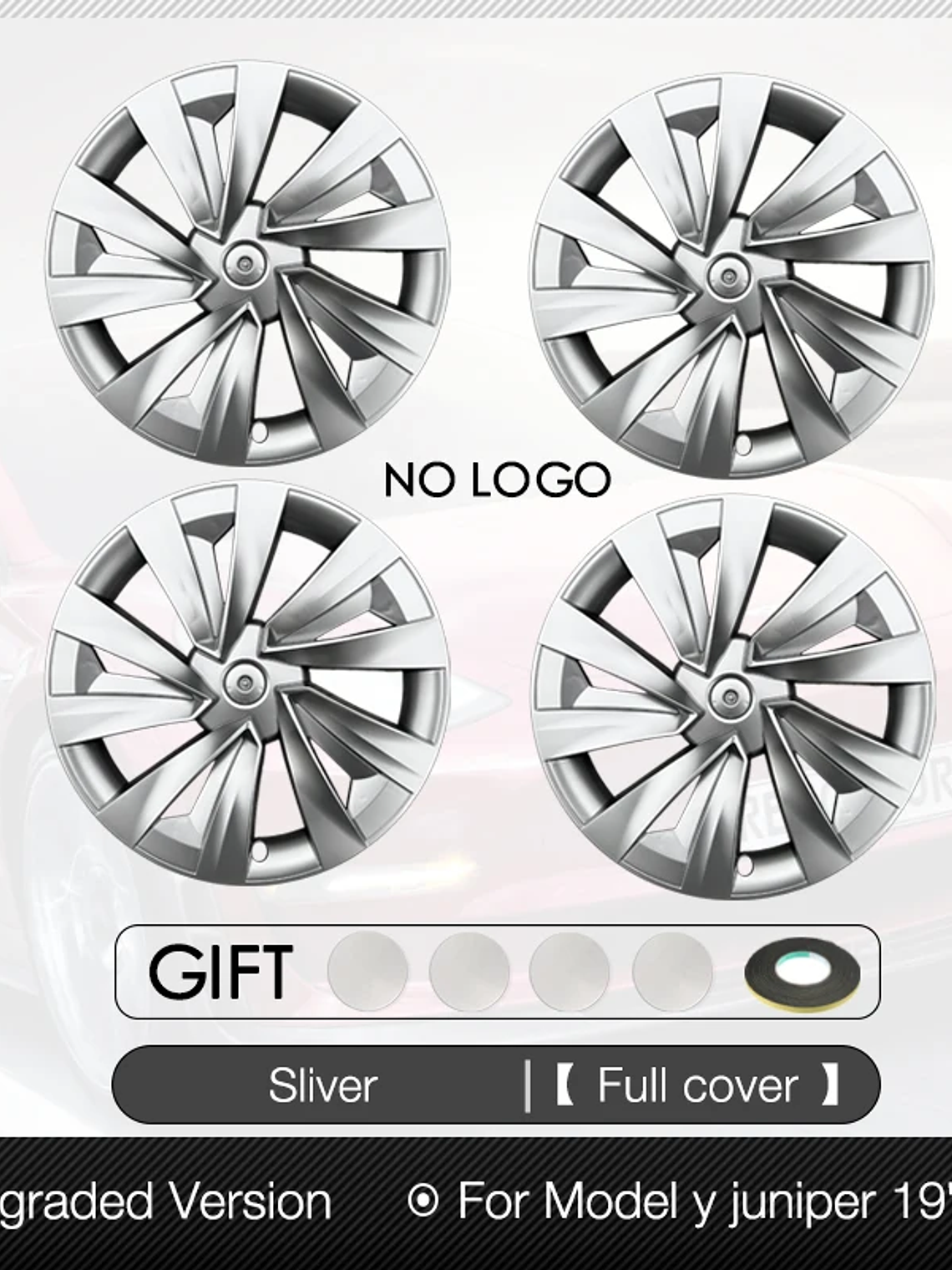 4PCS Hub Cap for Tesla Model Y Juniper 19 Inch Performance Crossflow 8