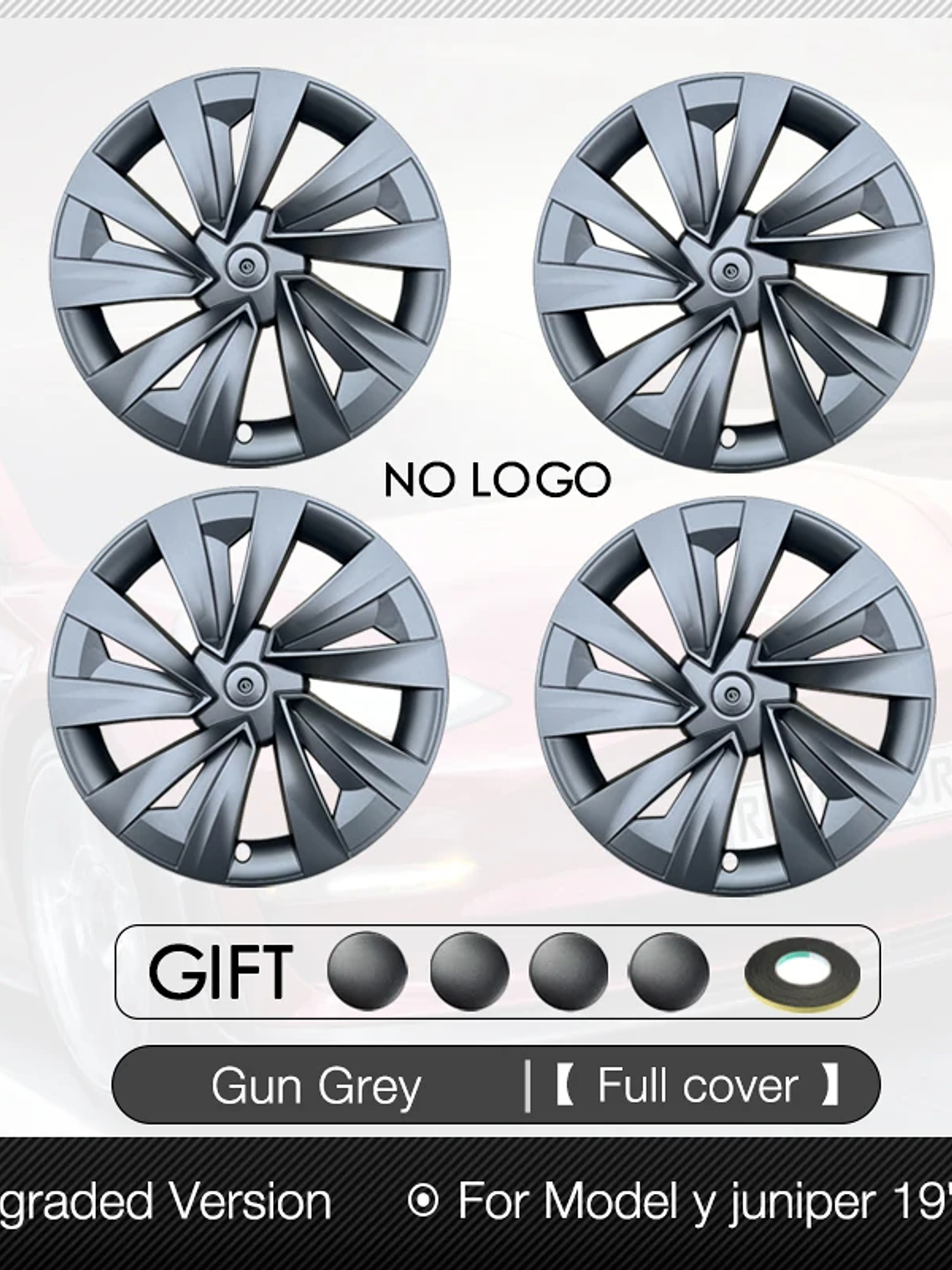 4PCS Hub Cap for Tesla Model Y Juniper 19 Inch Performance Crossflow 9