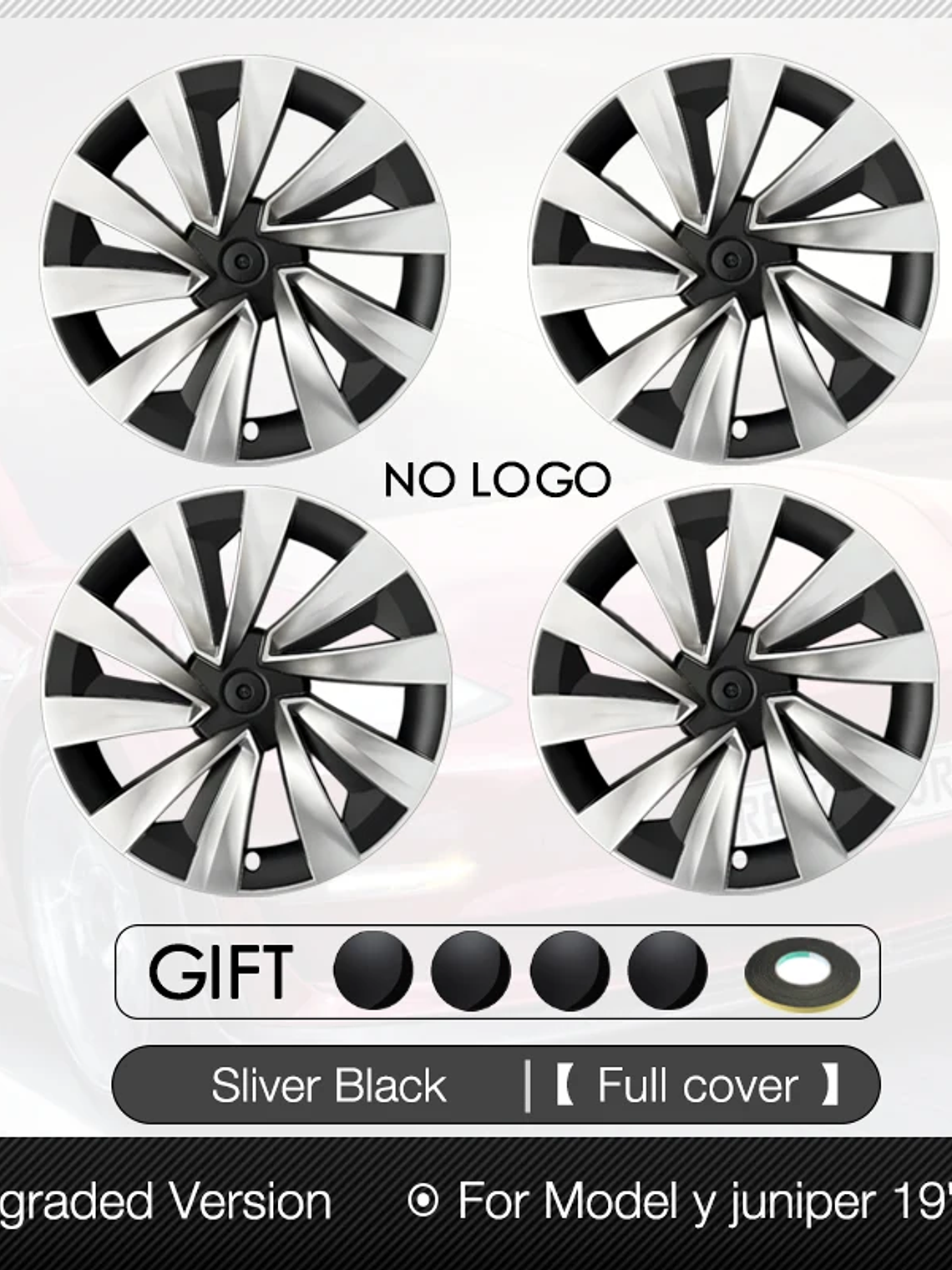 4PCS Hub Cap for Tesla Model Y Juniper 19 Inch Performance Crossflow 11