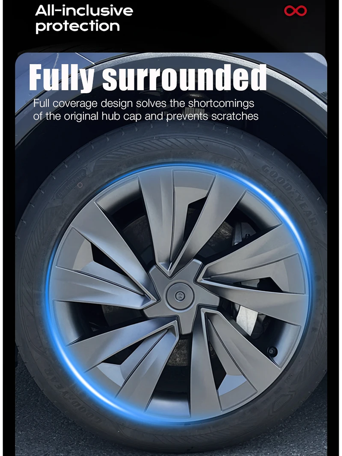 4PCS Hub Cap for Tesla Model Y Juniper 19 Inch Performance Crossflow 14