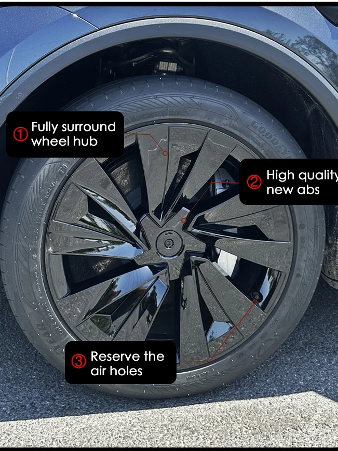 4PCS Hub Cap for Tesla Model Y Juniper 19 Inch Performance Crossflow 17