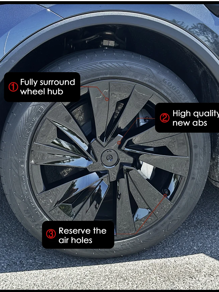 4PCS Hub Cap for Tesla Model Y Juniper 19 Inch Performance Crossflow 17