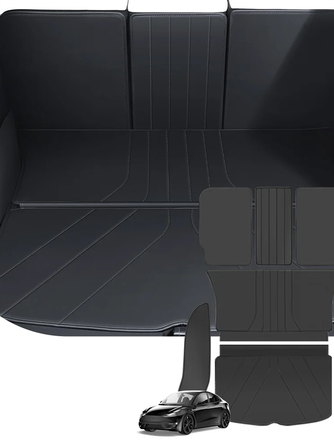 YZ For Tesla Model Y Rear Leather Seat Backrest Protective Pad Trunk Mat 3