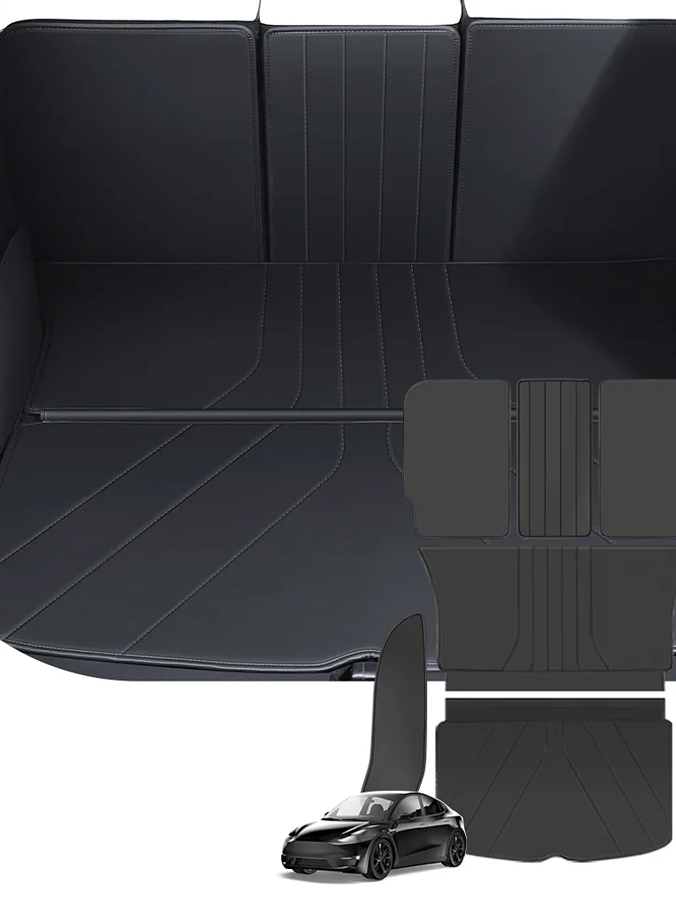 YZ For Tesla Model Y Rear Leather Seat Backrest Protective Pad Trunk Mat 3