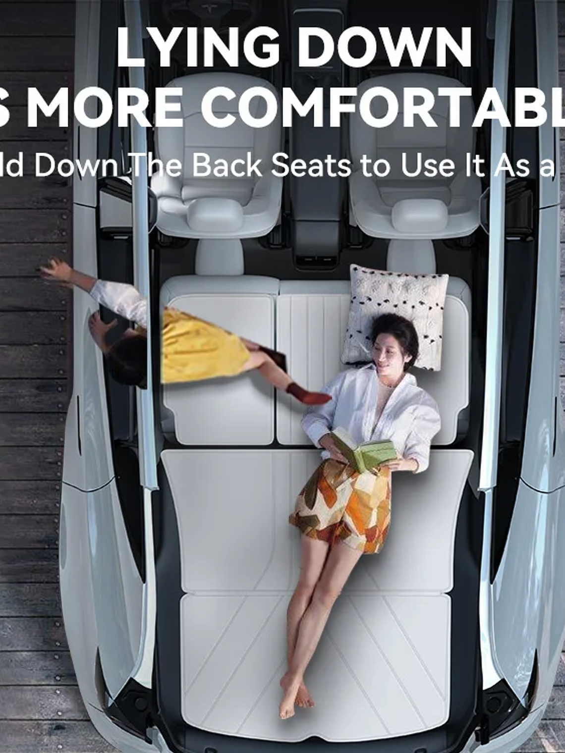 YZ For Tesla Model Y Rear Leather Seat Backrest Protective Pad Trunk Mat 13