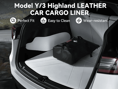 YZ For Tesla Model Y Rear Leather Seat Backrest Protective Pad Trunk Mat