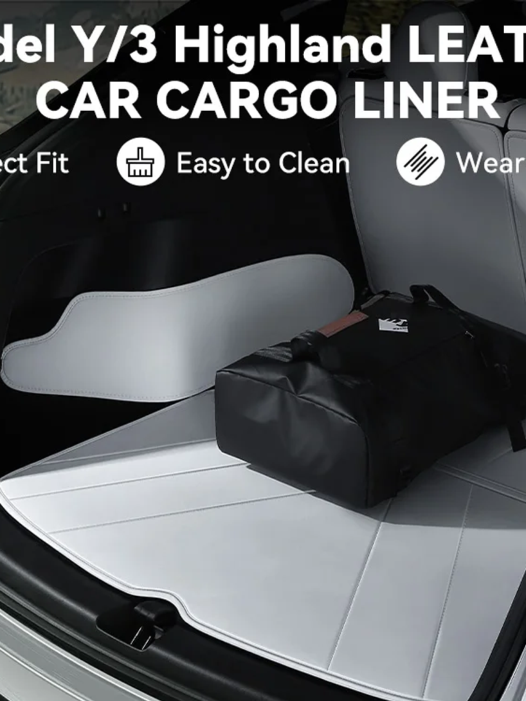 YZ For Tesla Model Y Rear Leather Seat Backrest Protective Pad Trunk Mat 2