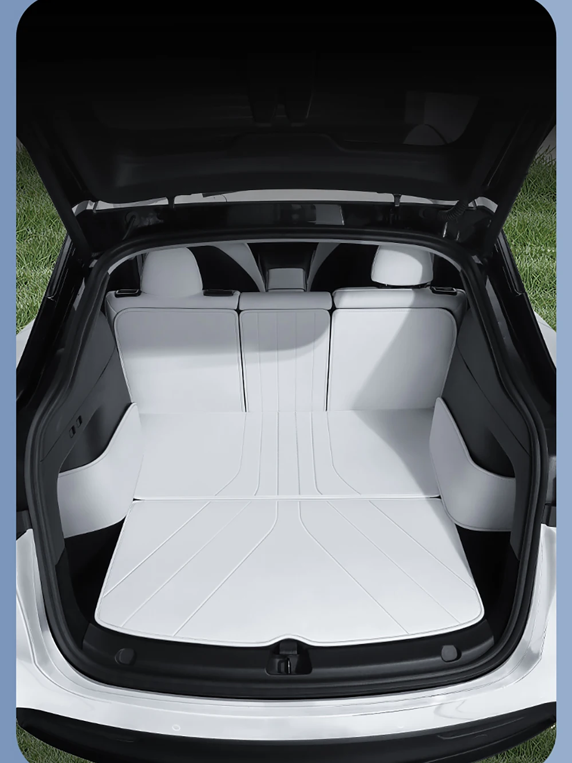 YZ For Tesla Model Y Rear Leather Seat Backrest Protective Pad Trunk Mat 1