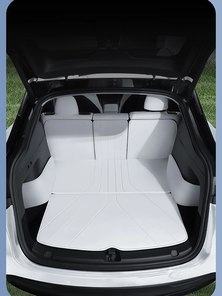 YZ For Tesla Model Y Rear Leather Seat Backrest Protective Pad Trunk Mat 1