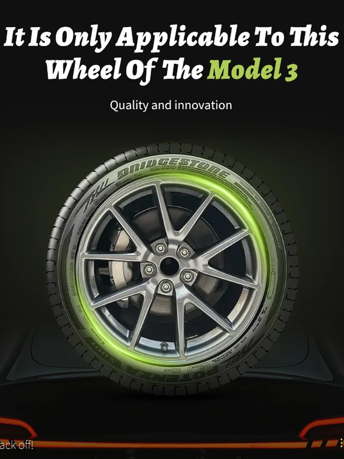 4PCS for Model 3 (2017-2023) 18 Inch Blade Wheel Cover Hubcaps Whirl Cap 4