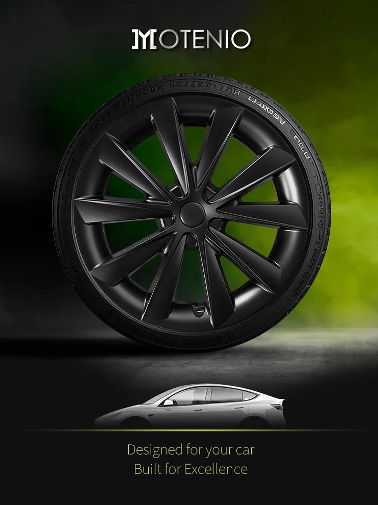 4PCS for Model 3 (2017-2023) 18 Inch Blade Wheel Cover Hubcaps Whirl Cap 9