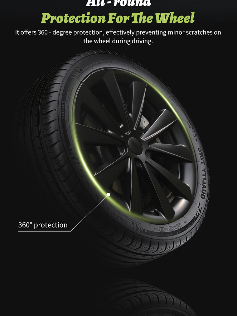 4PCS for Model 3 (2017-2023) 18 Inch Blade Wheel Cover Hubcaps Whirl Cap 13