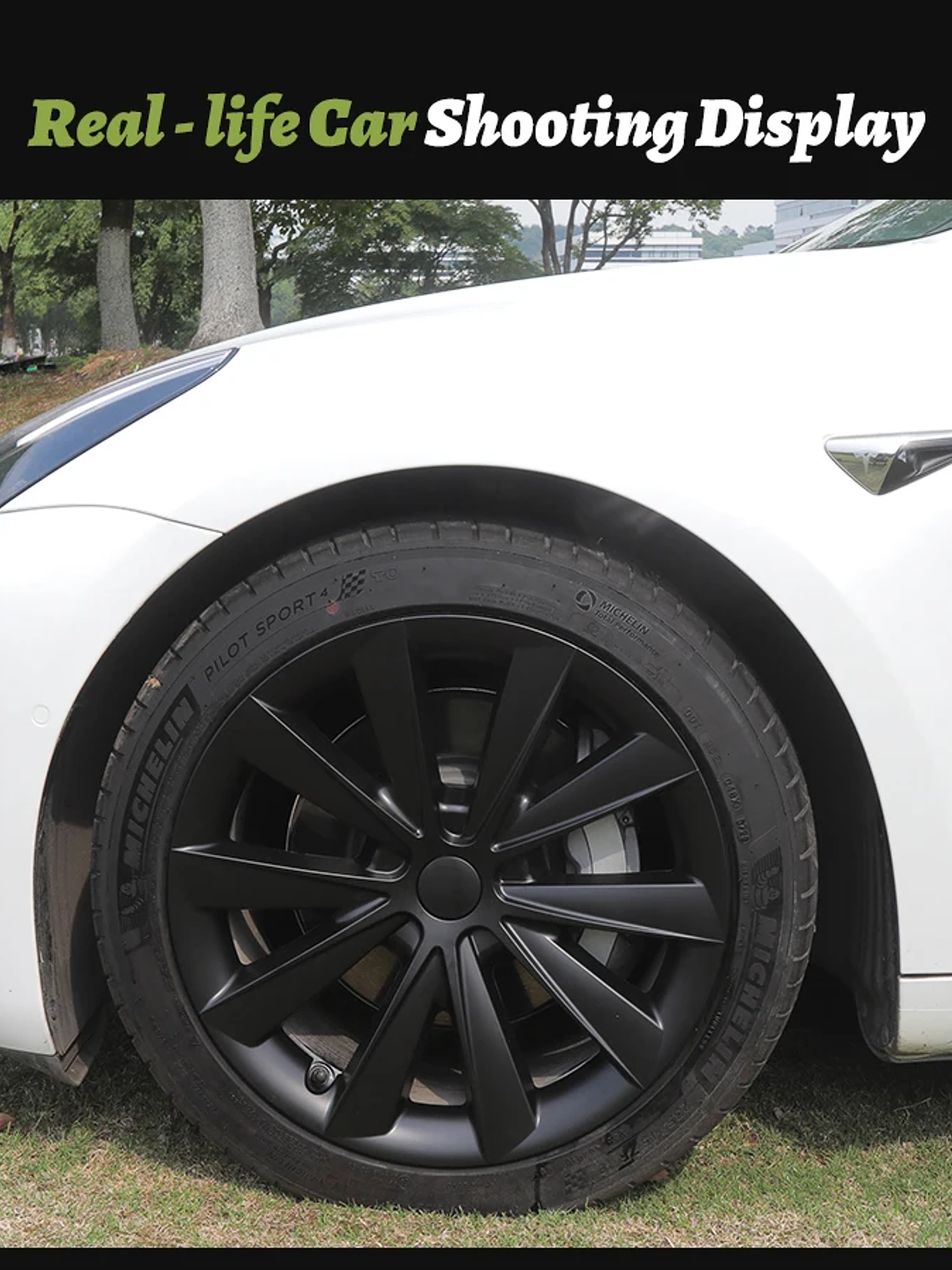 4PCS for Model 3 (2017-2023) 18 Inch Blade Wheel Cover Hubcaps Whirl Cap 22