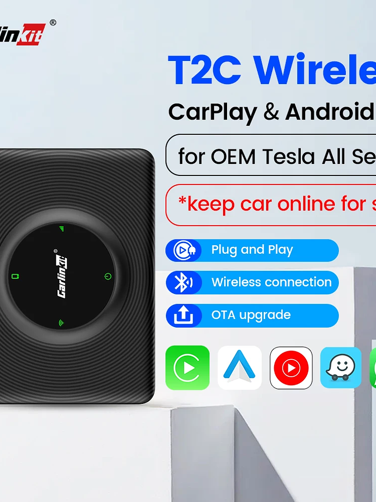 Carlinkit Wireless CarPlay Dongle Car Play Wireless Android Auto Adapter For Tesla 2