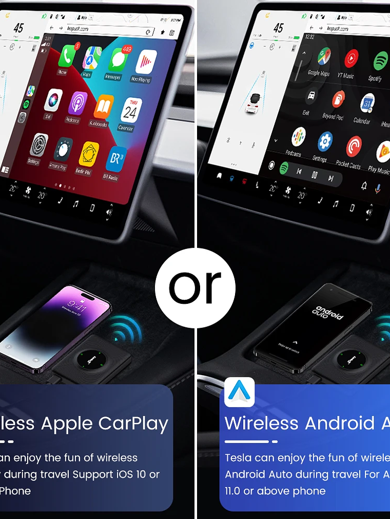 Carlinkit Wireless CarPlay Dongle Car Play Wireless Android Auto Adapter For Tesla 3