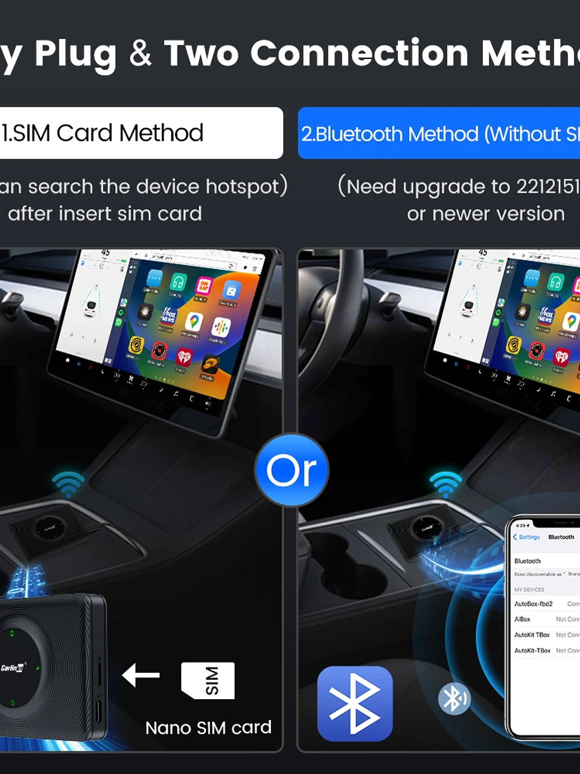 Carlinkit Wireless CarPlay Dongle Car Play Wireless Android Auto Adapter For Tesla 6