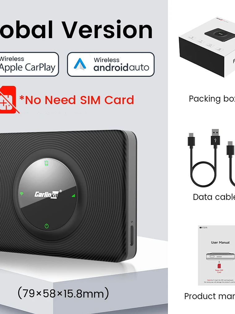 Carlinkit Wireless CarPlay Dongle Car Play Wireless Android Auto Adapter For Tesla 8