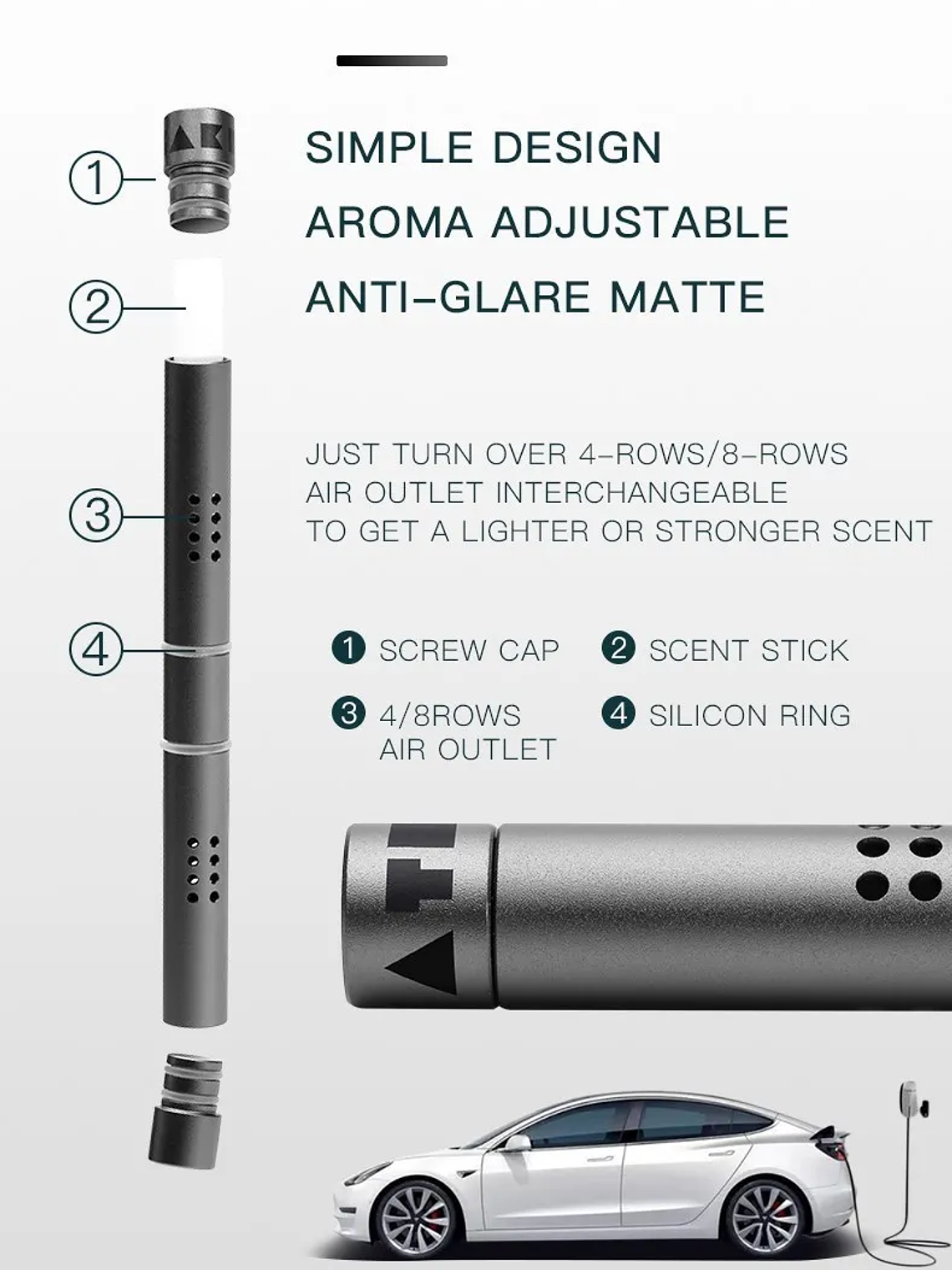 Car Air Freshener Perfume Fragrance Aromatherapy Scent Diffuser Tesla Model 3 Y 5