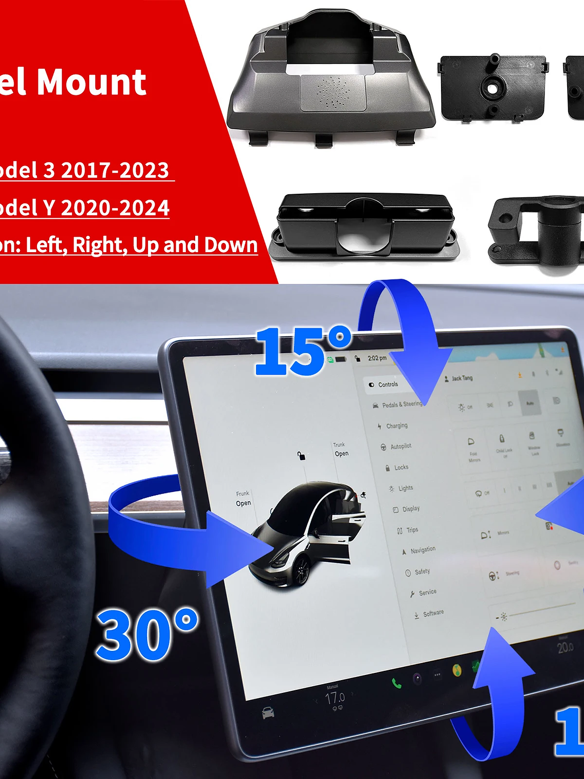 Model Y swivel Mount for Tesla Model 3 highland Tilt Screen Rotating bracket 2