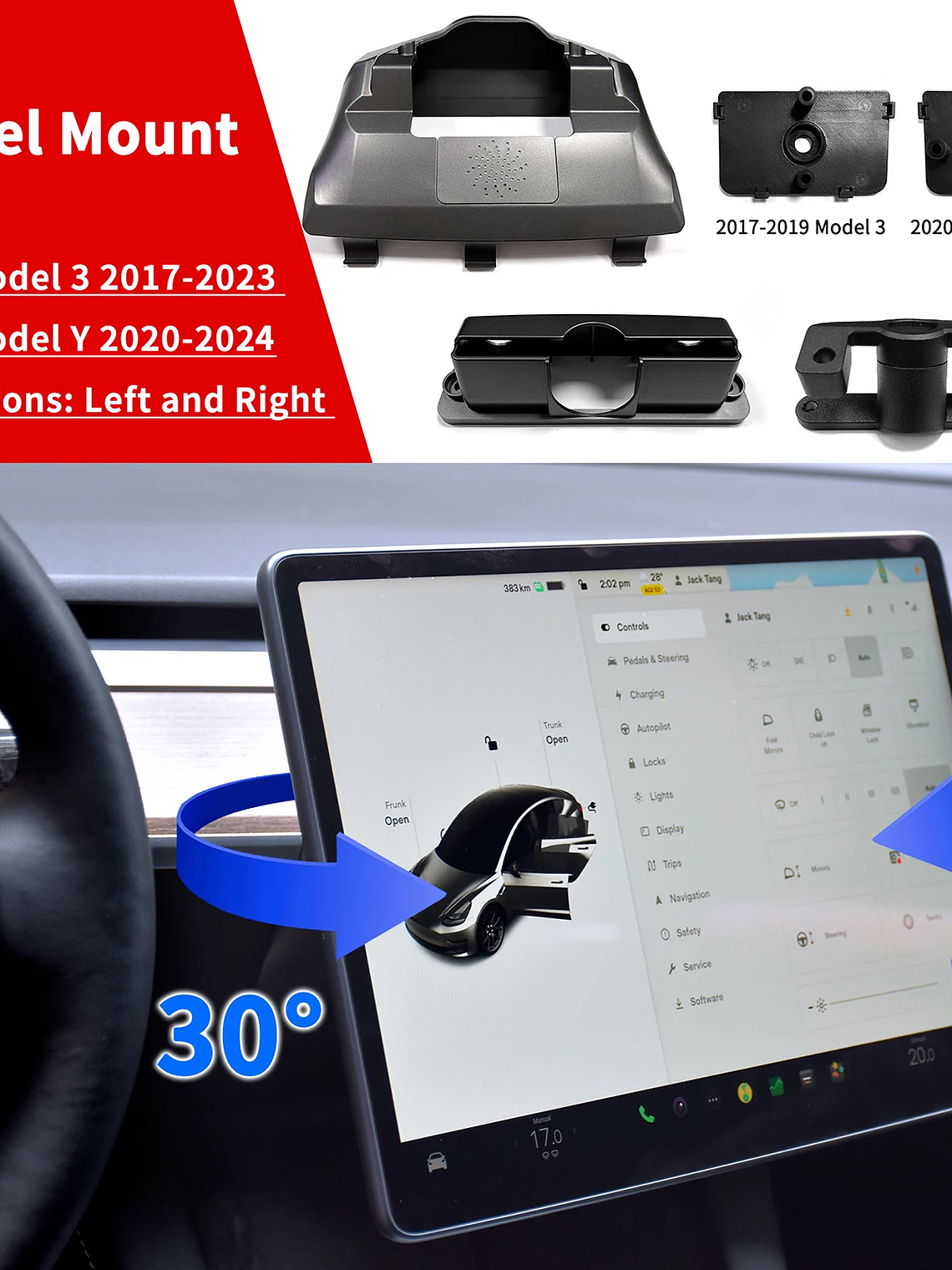 Model Y swivel Mount for Tesla Model 3 highland Tilt Screen Rotating bracket 9