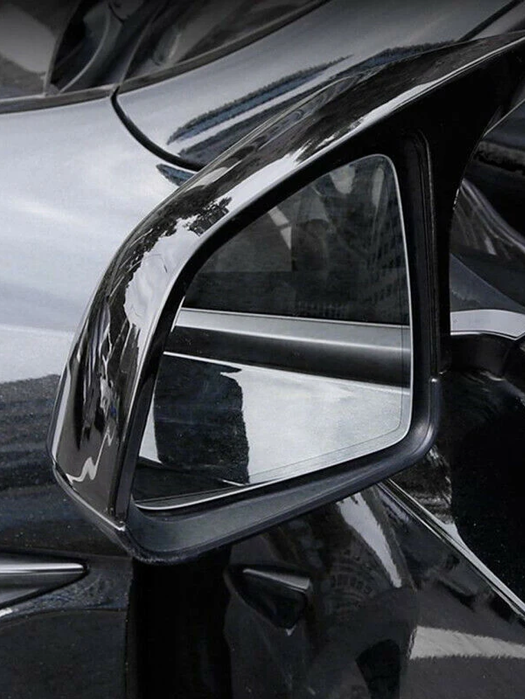 Rearview Mirror Cover Sticker For Tesla Model Y 2020-2023 Glossy Black 3