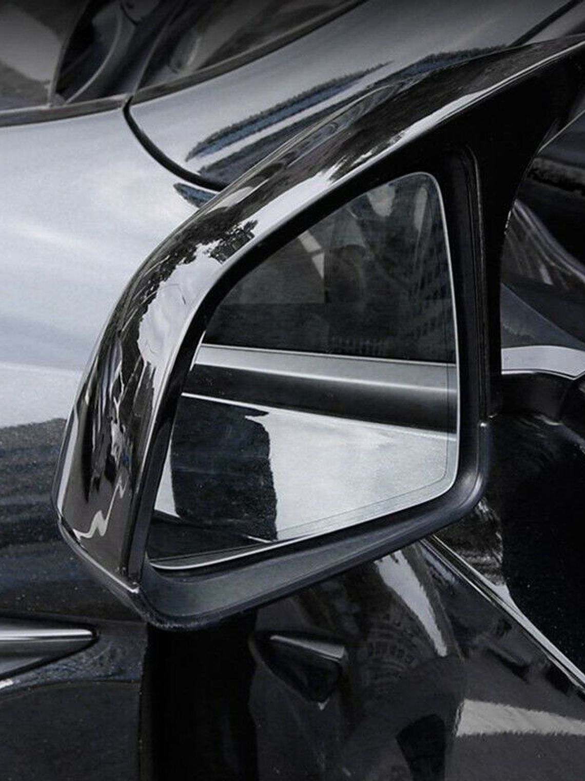 Rearview Mirror Cover Sticker For Tesla Model Y 2020-2023 Glossy Black 10
