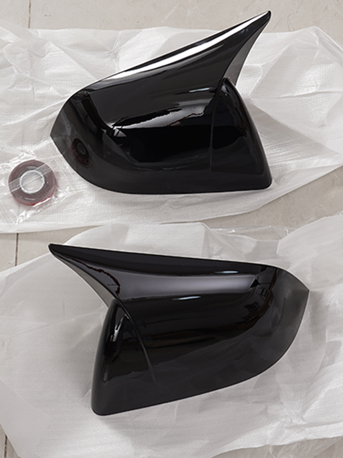 Rearview Mirror Cover Sticker For Tesla Model Y 2020-2023 Glossy Black 11