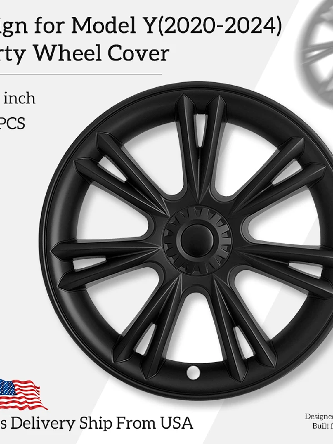 4 PCS 19Inch Sporty Wheel Hub Cap Fully Wrap Rim Cover for Tesla Model Y 2020-2024 2