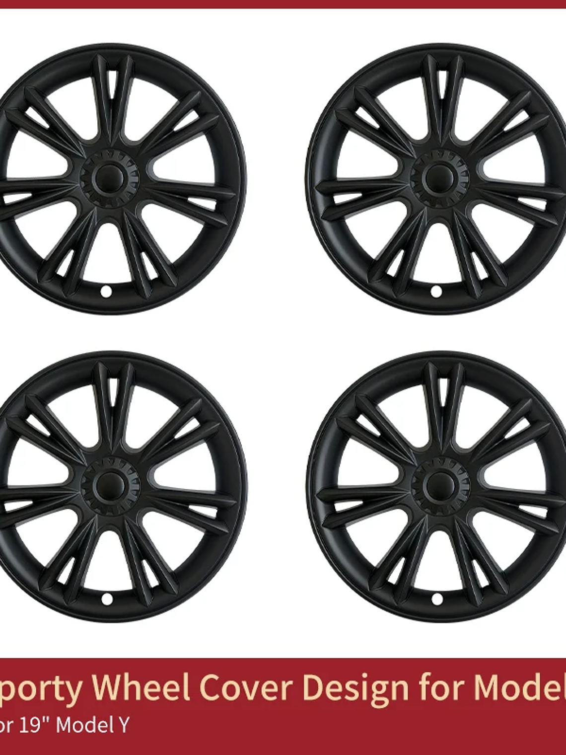 4 PCS 19Inch Sporty Wheel Hub Cap Fully Wrap Rim Cover for Tesla Model Y 2020-2024 8