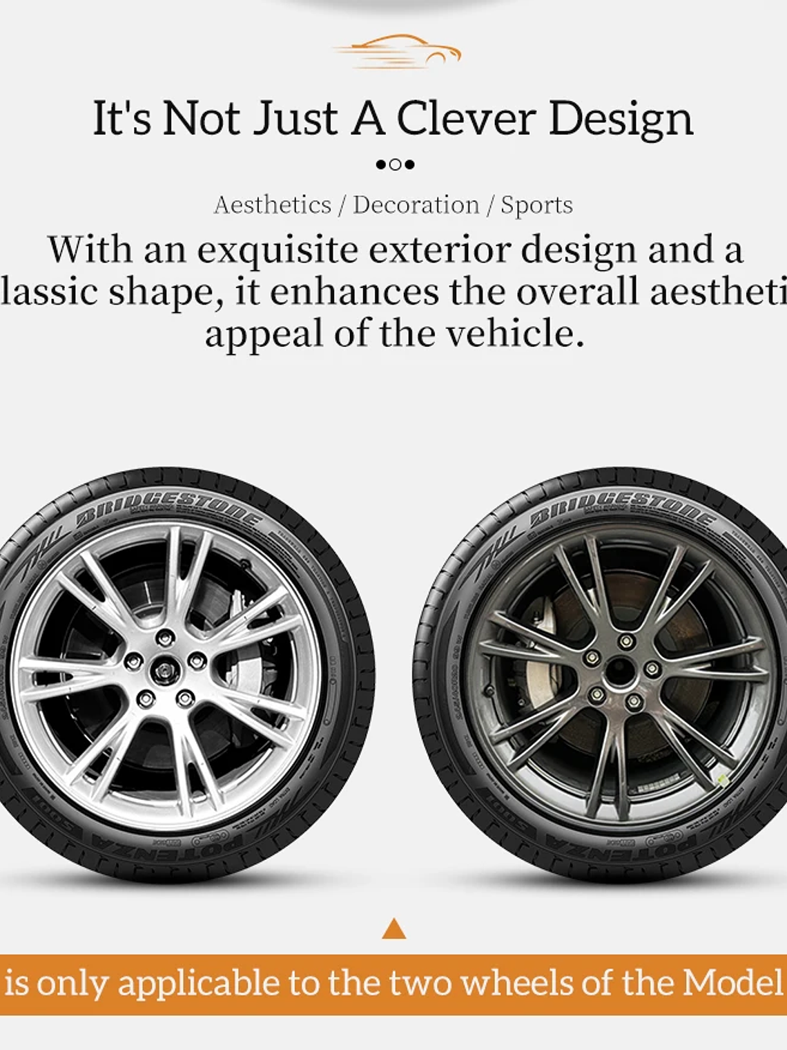 4 PCS 19Inch Sporty Wheel Hub Cap Fully Wrap Rim Cover for Tesla Model Y 2020-2024 10