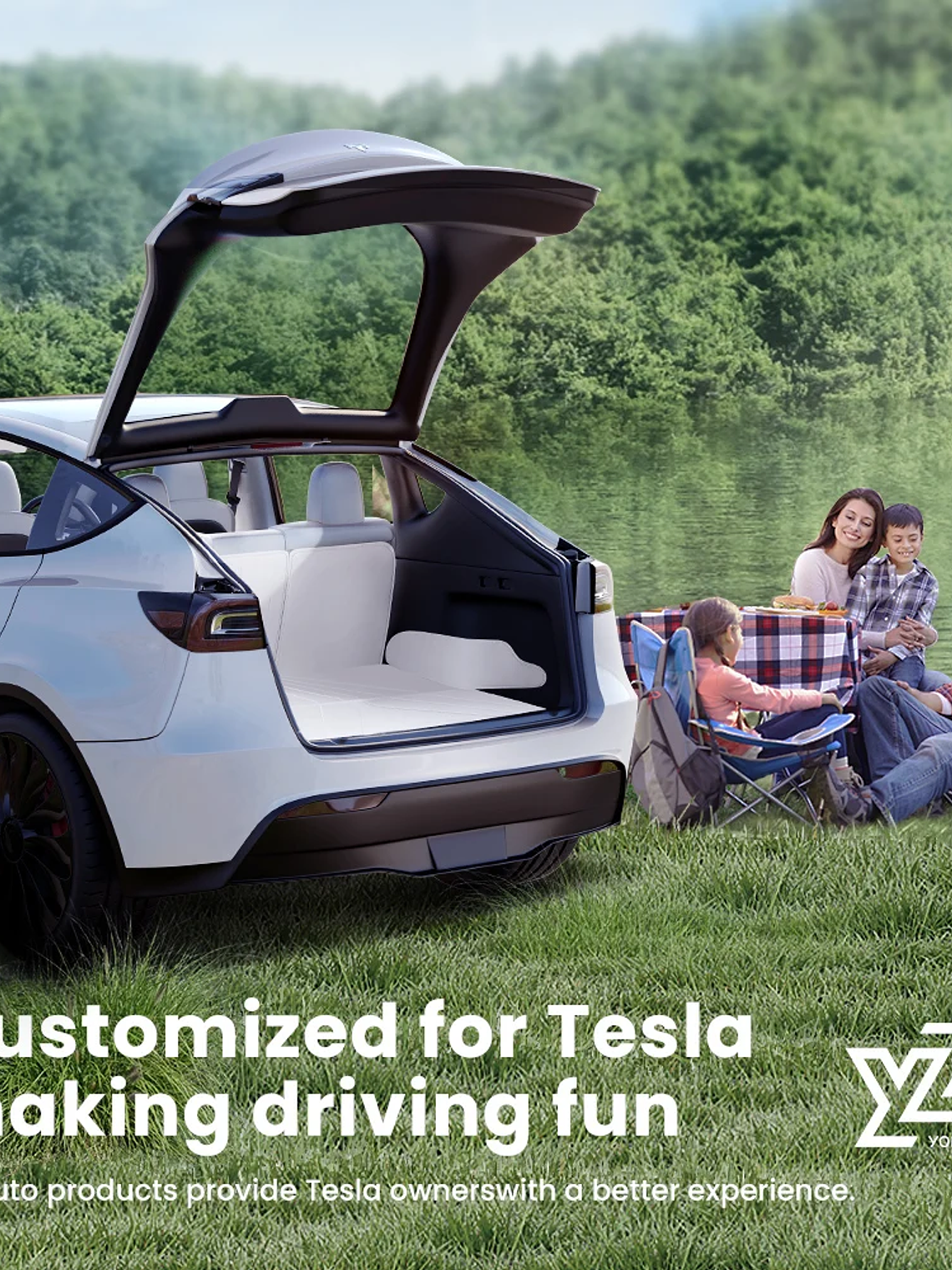 YZ High Quality Leather Trunk Mat For Tesla Model Y  Custom Full Cover Mats 4