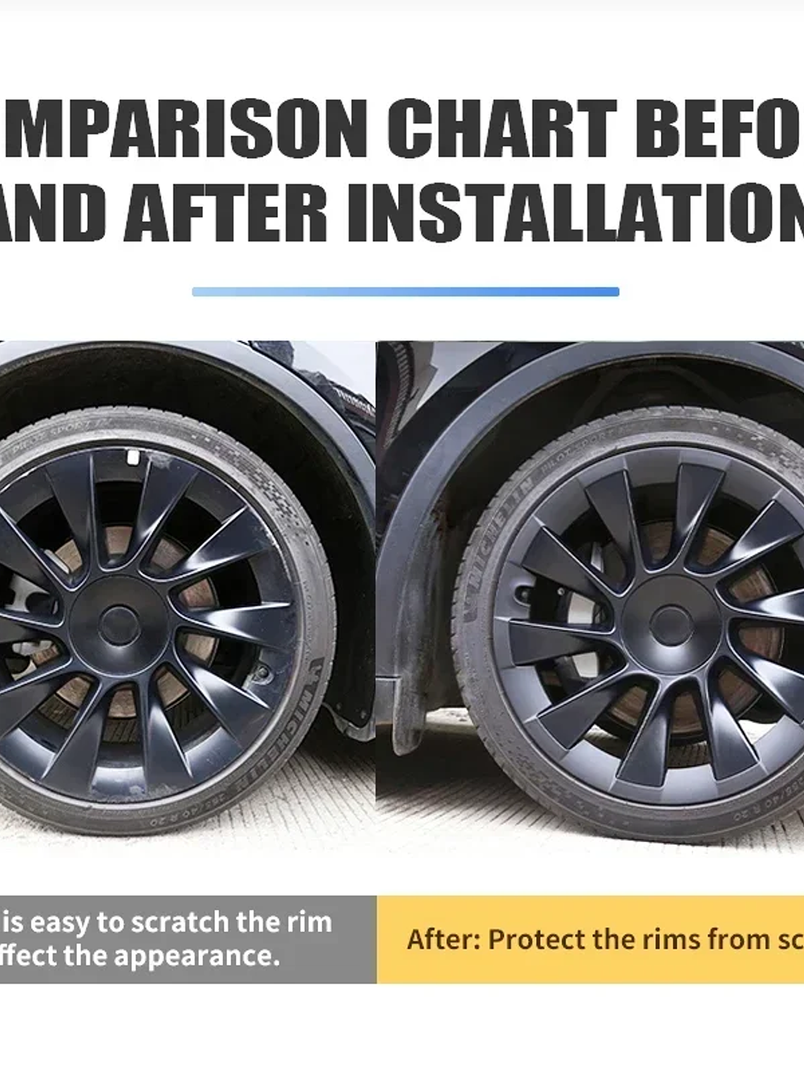 4PCS For Tesla Model Y 20 Inch Wheel Hub Protection Ring (2020-2024) 5