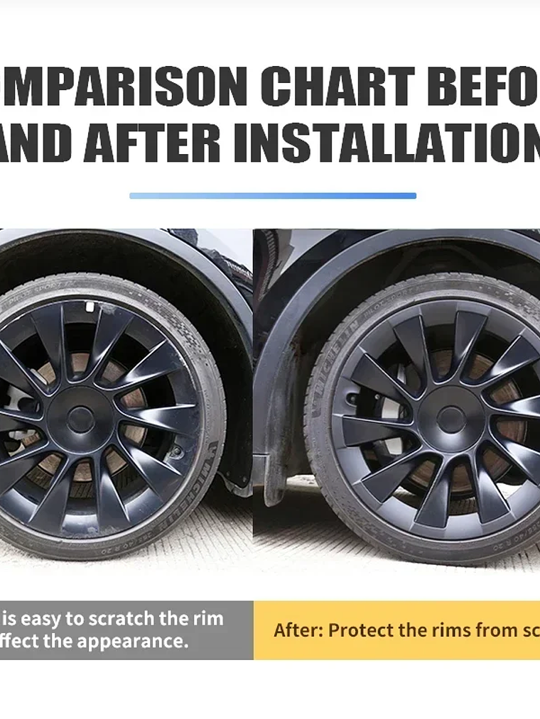 4PCS For Tesla Model Y 20 Inch Wheel Hub Protection Ring (2020-2024) 5